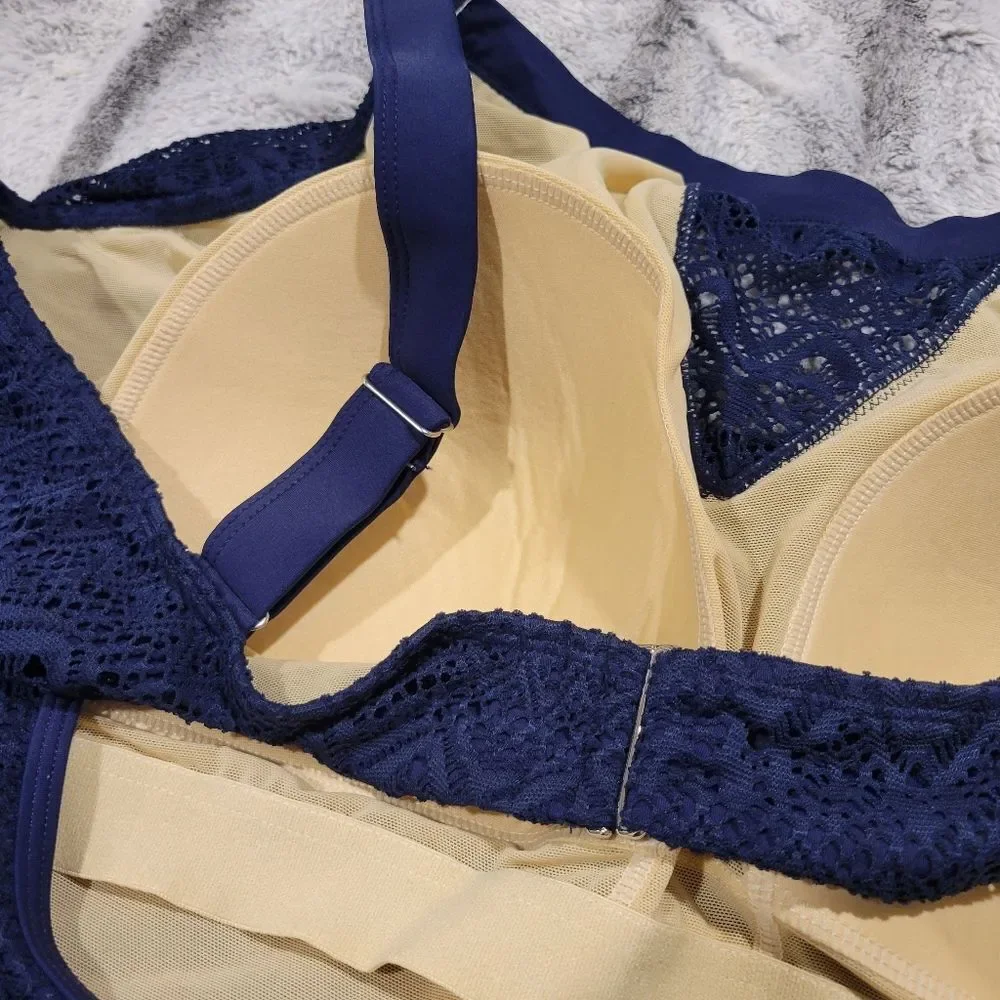 Swimsuits For All One-Piece lace navy plus size, NWT 34
